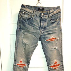 Amiri Thrasher Plaid Patches Skinny Jeans Brand New [Sz 30/33 $1390.00]